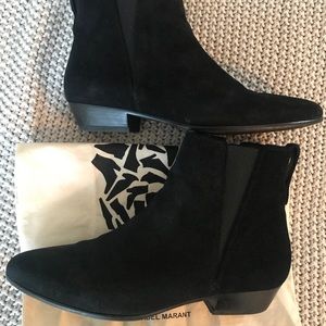 Isabel Marant Black suede Patsha Boots sz 38 MINT!